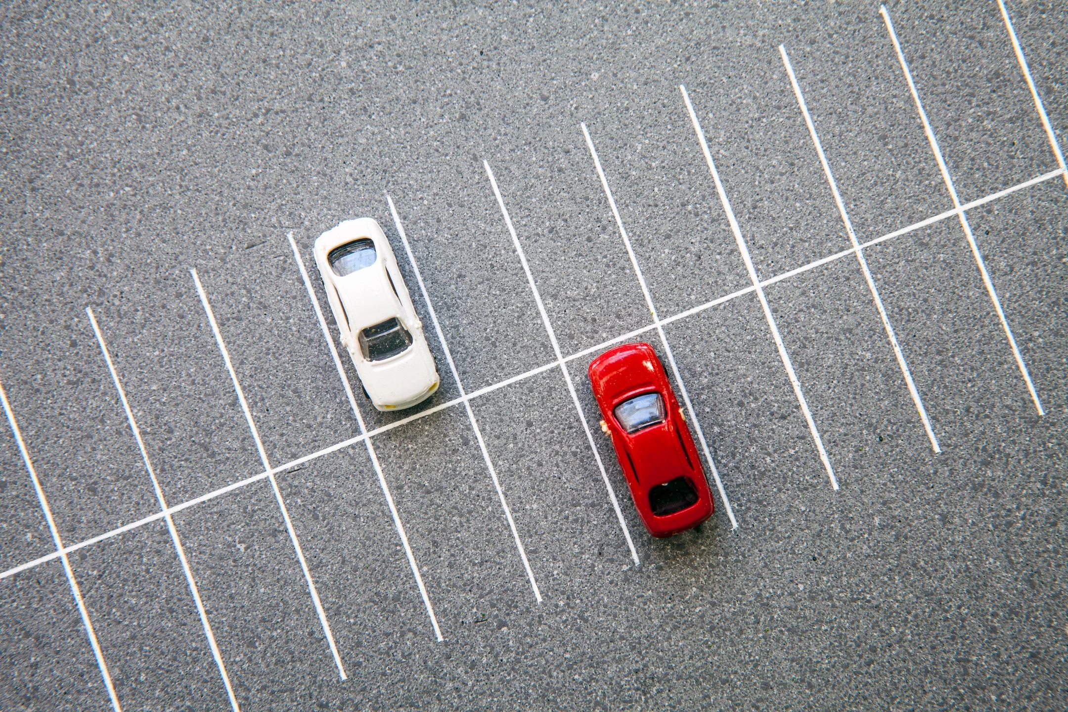 Aerial view of parking lot